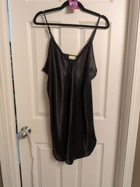 Women's Inner Most Satin Slip Nightdress - Black